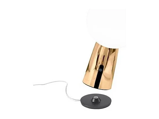 Lampe de table Olimpia Pro en or poli, rechargeable et dimmable
