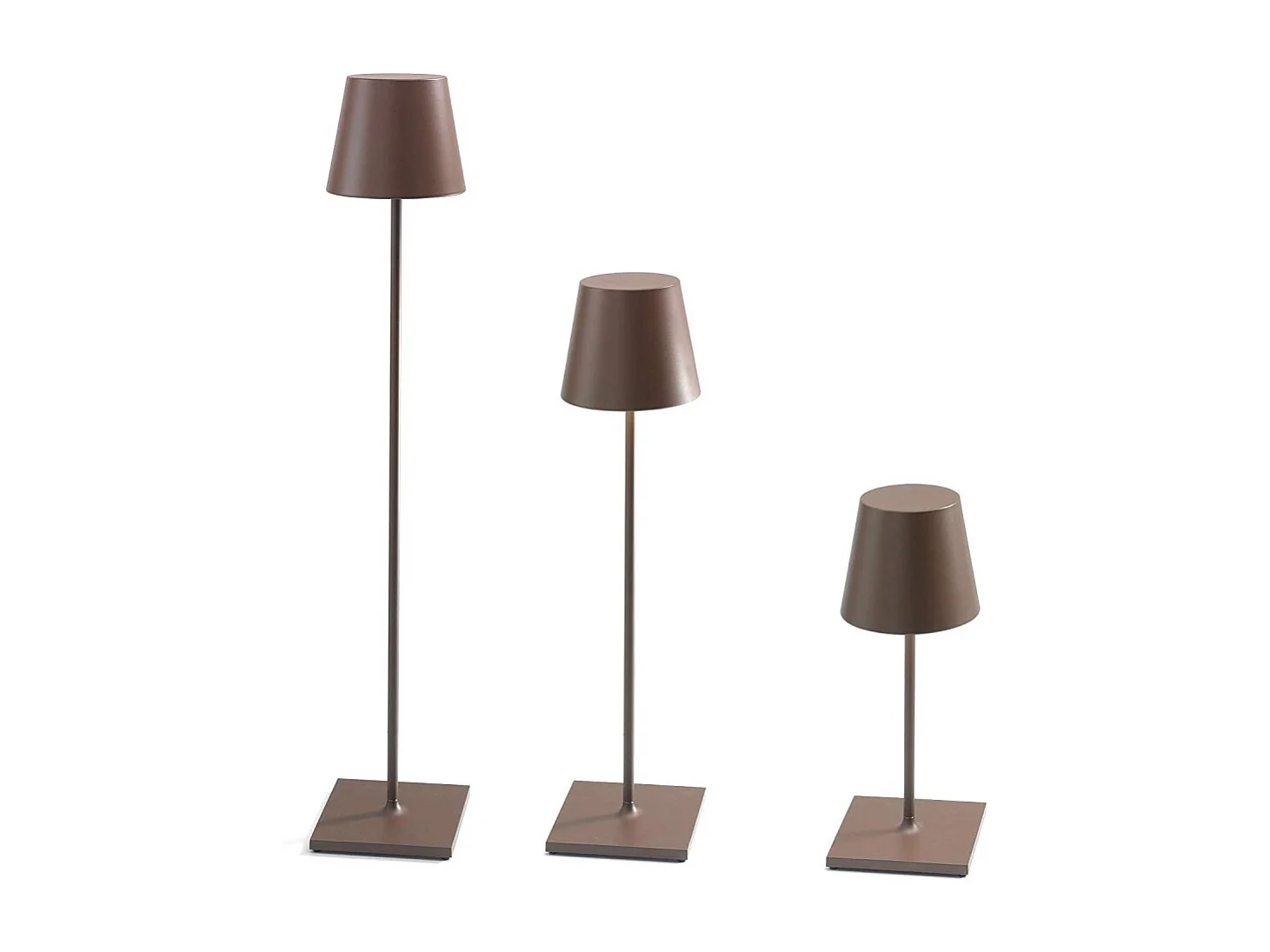 Zafferano -  Poldina Pro XXL Corten wiederaufladbare und dimmbare LED-Lampe 150 cm mit Akku bis zu 12 Stunden