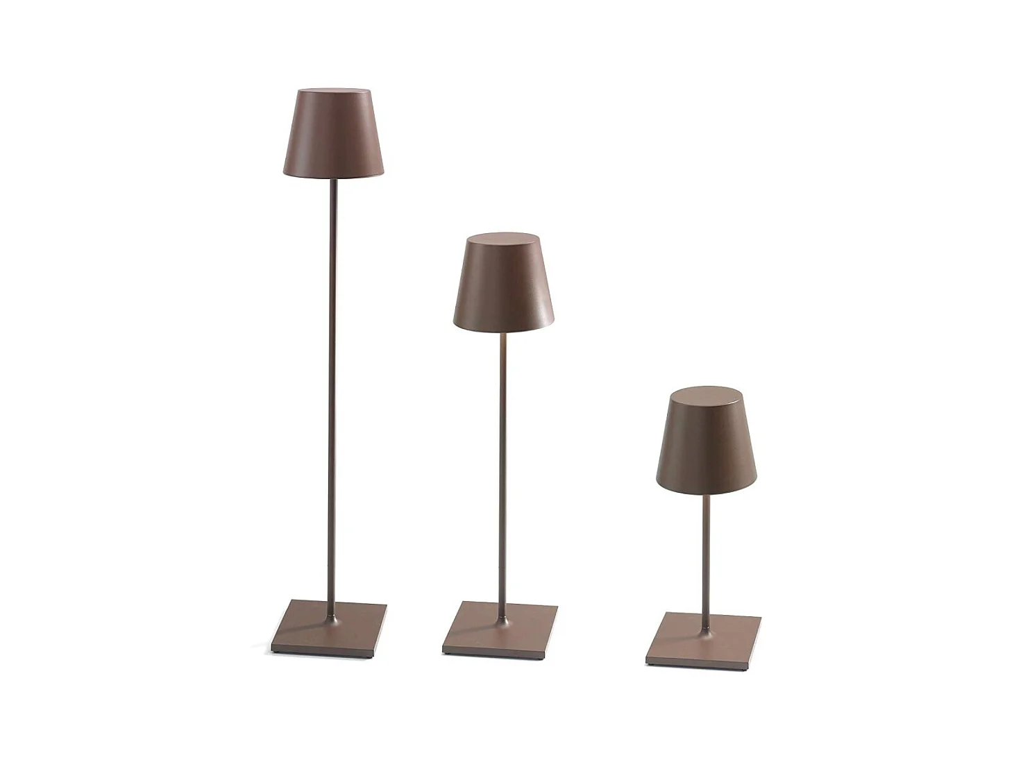 Lampe LED rechargeable et dimmable Poldina Pro XXL Corten 150 cm avec batterie jusqu'à 12 heures