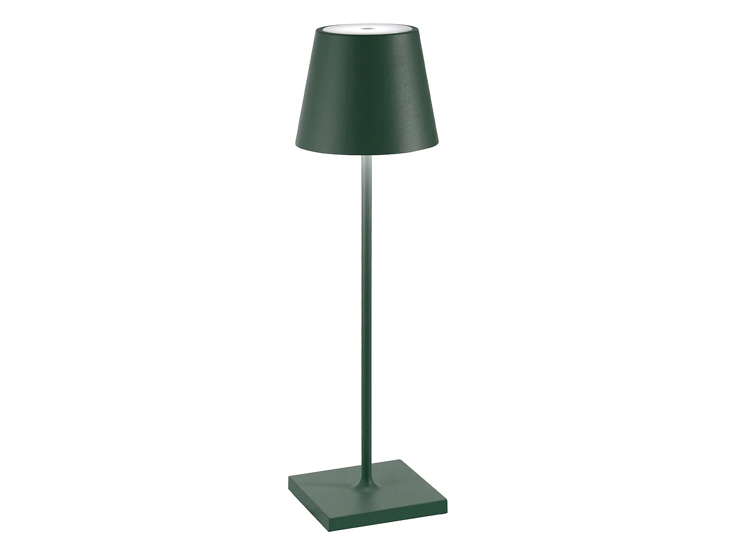 Lampe de table LED Poldina Pro Vert Foncé, rechargeable et dimmable avec une autonomie allant jusqu'à 12 heures