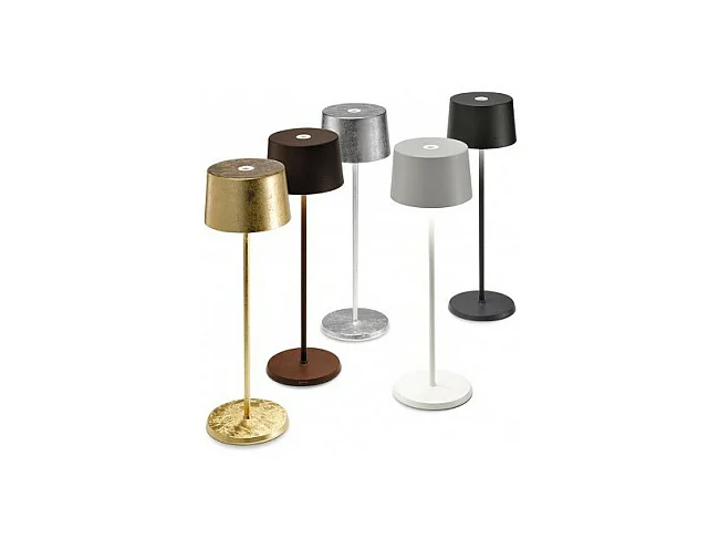 Olivia Pro Donkergrijze LED tafellamp, oplaadbaar en dimbaar