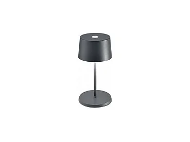Lampe de table LED rechargeable et dimmable Olivia pro mini gris foncé