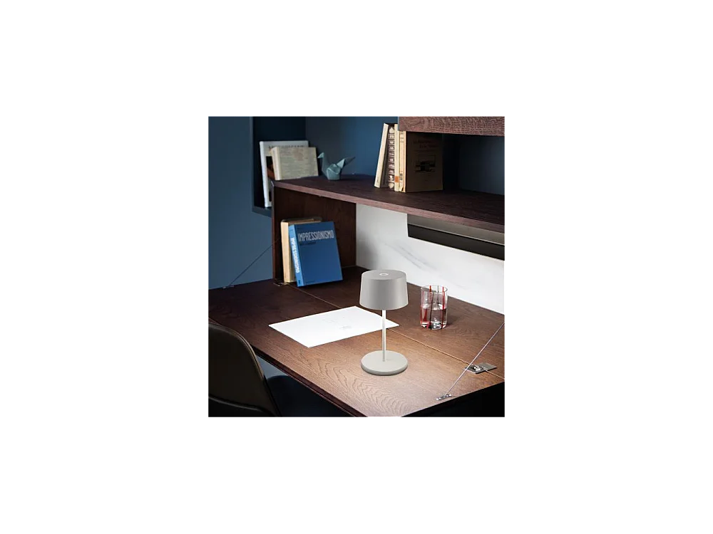 Lampe de table LED rechargeable et dimmable Olivia pro mini gris foncé