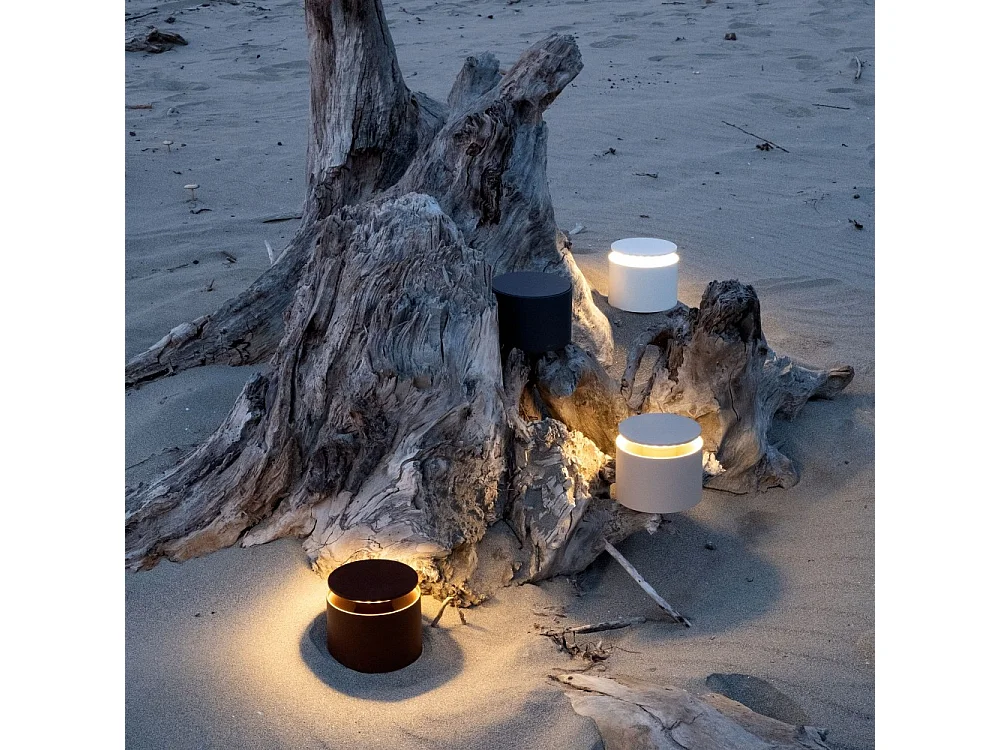 Candeeiro de mesa LED push up branco portátil e recarregável