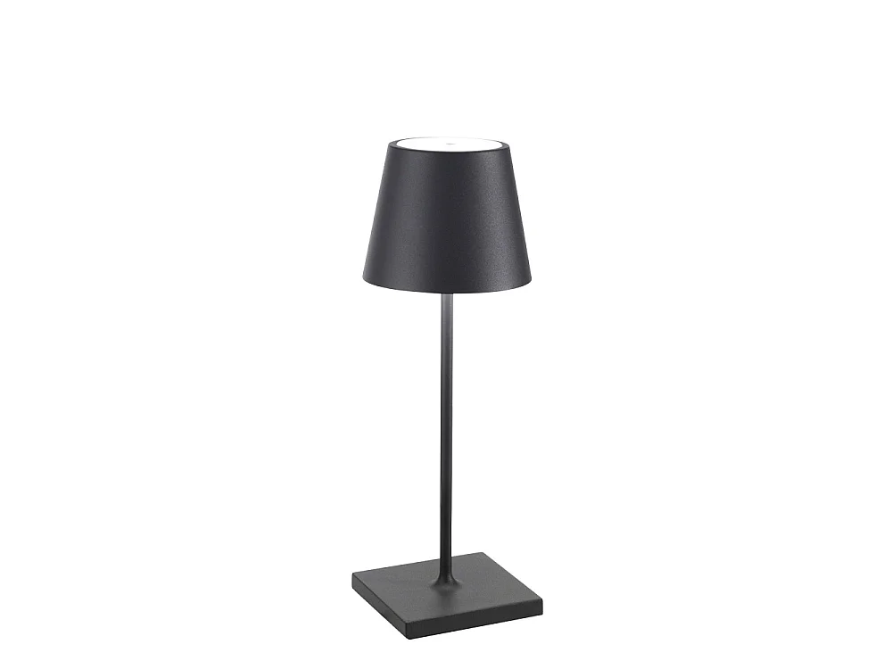 Candeeiro de mesa LED Poldina Pro Mini Dark Grey recarregável e regulável com bateria com autonomia de até 12 horas