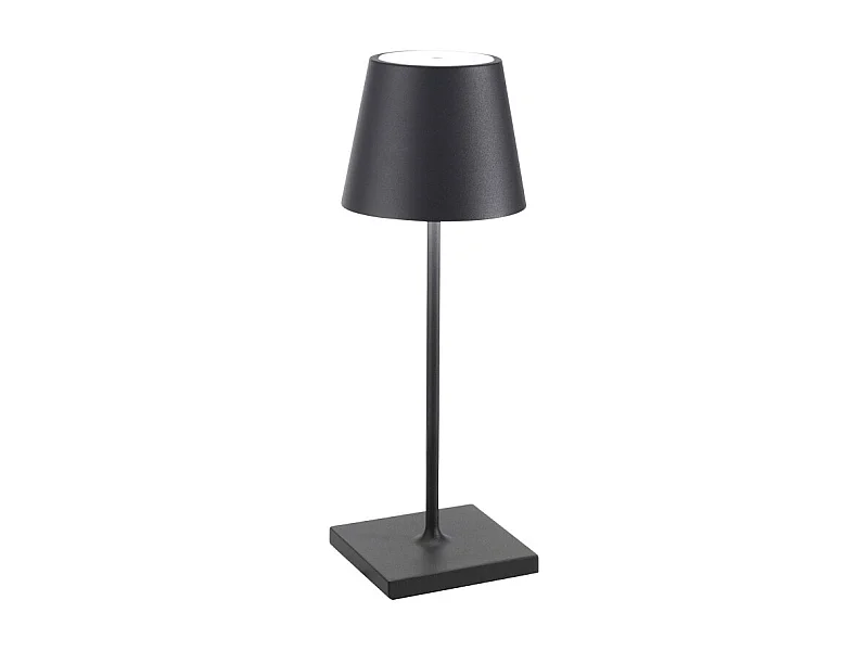 Candeeiro de mesa LED Poldina Pro Mini cinzento escuro, recarregável e regulável com bateria que dura até 12 horas