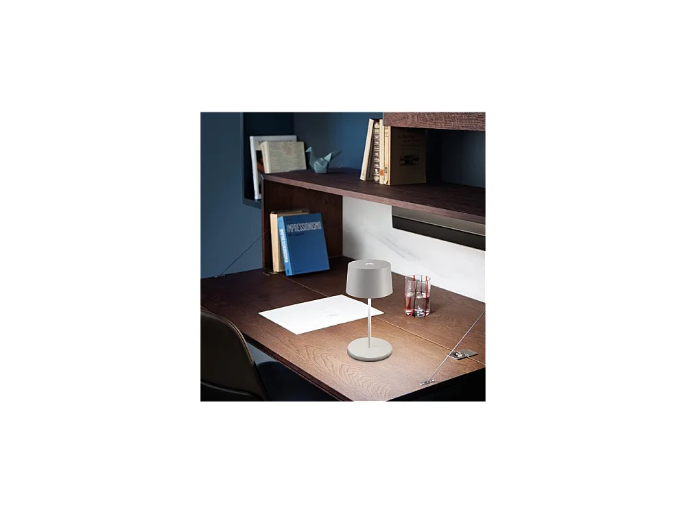 Lampe de table LED Olivia pro mini lilas, rechargeable et dimmable