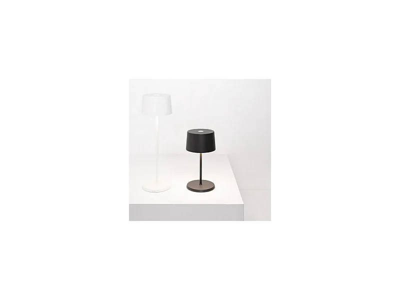 Lampe de table LED Olivia pro mini lilas, rechargeable et dimmable