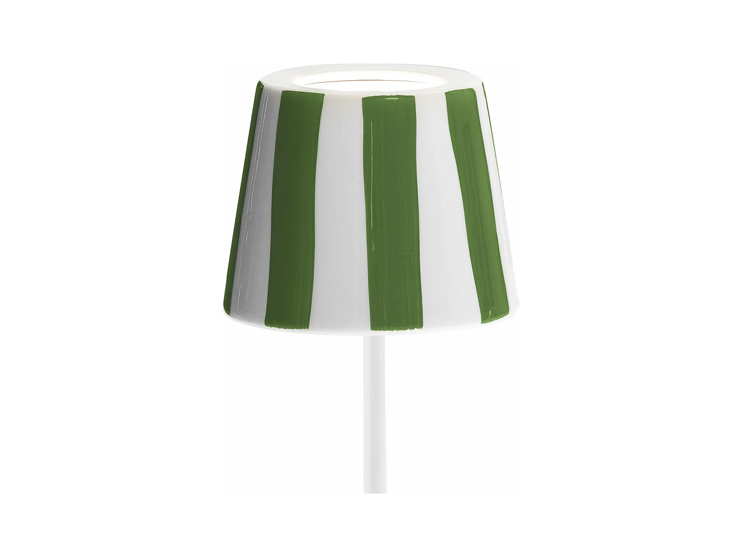 Lampe LED Poldina Lido rayures vertes rechargeable IP65 extérieur, dimmable avec autonomie jusqu'à 12 heures