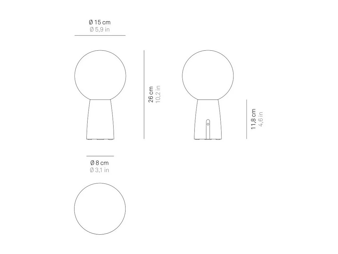 Lampe de table Olimpia Pro Cuivre, rechargeable et dimmable