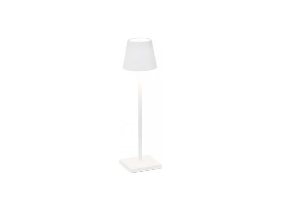 Lampe de table LED rechargeable et dimmable Poldina Pro Micro White avec une autonomie allant jusqu'à 12 heures