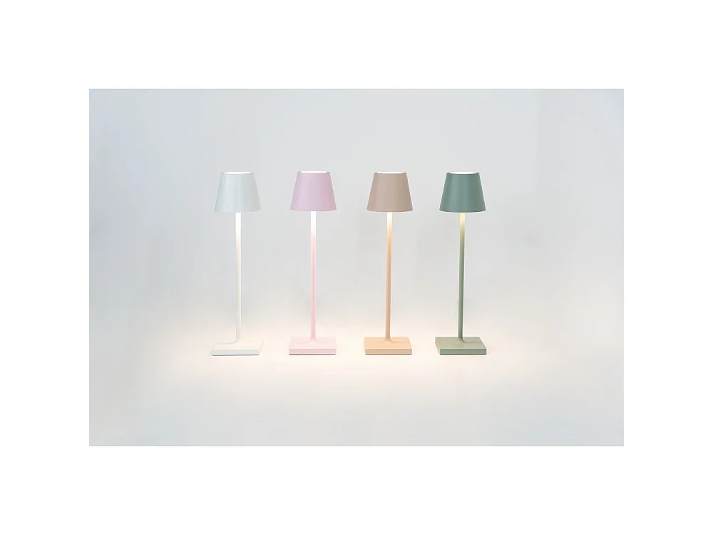 Lampe de table LED rechargeable et dimmable Poldina Pro Micro White avec une autonomie allant jusqu'à 12 heures
