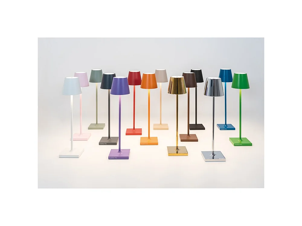 Lampe de table LED rechargeable et dimmable Poldina Pro Micro White avec une autonomie allant jusqu'à 12 heures