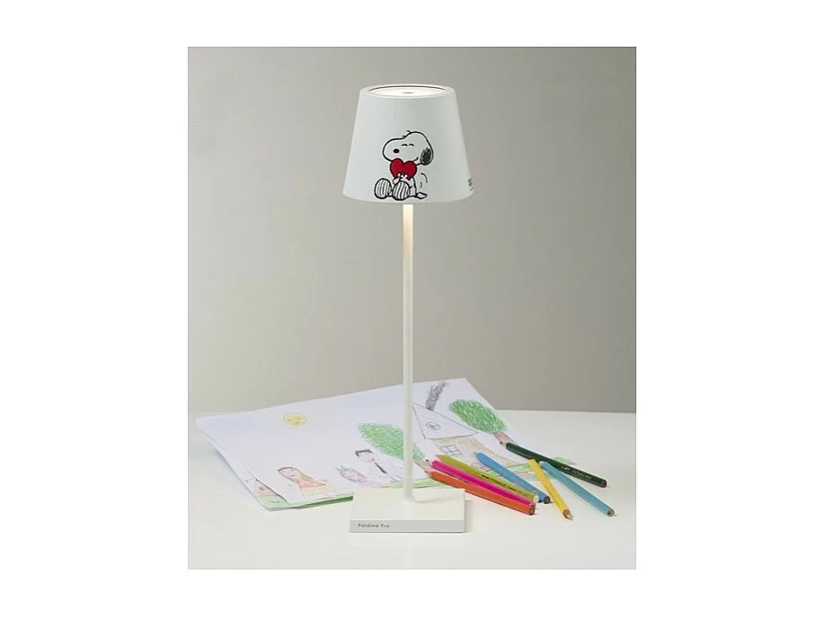 Poldina Pro Peanuts - Candeeiro de mesa Heart recarregável e regulável com bateria que dura até 12 horas. Para uso externo IP65