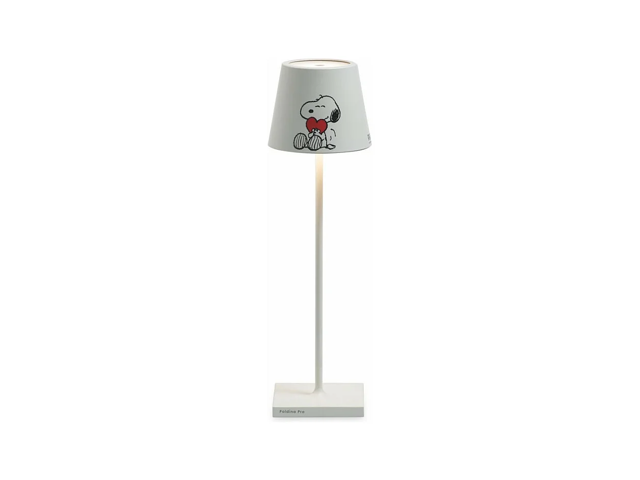 Lampe LED Poldina Pro Peanuts Heart rechargeable IP65 extérieur, dimmable avec autonomie jusqu'à 12 heures