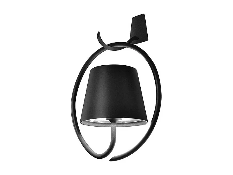 Poldina Dark Grey Akumulatorowa i ściemnialna lampa ścienna LED z haczykiem i baterią do 12 godzin