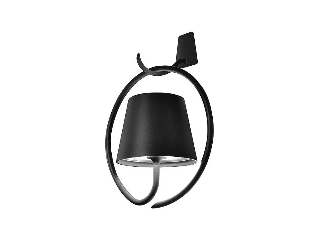 Applique LED avec Crochet Poldina Gris Foncé rechargeable et dimmable avec batterie jusqu'à 12 heures