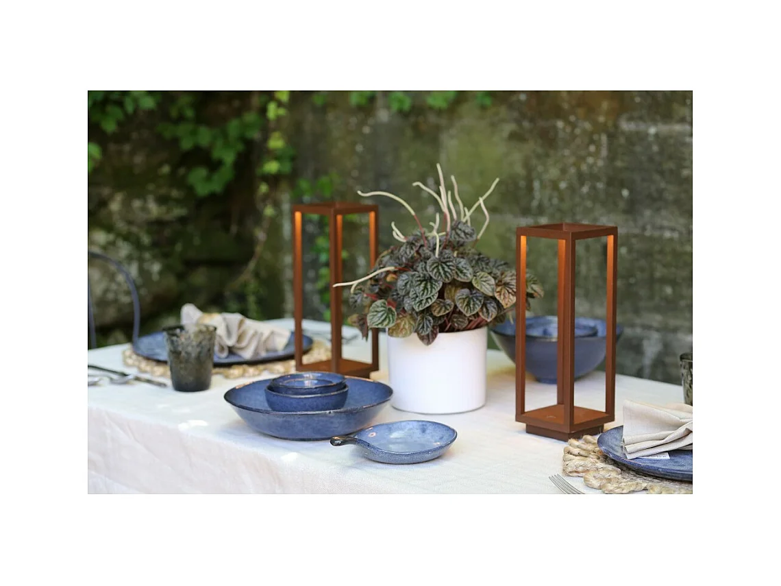 Lanterne LED Home Corten 2,2w avec batterie IP54 Zafferano