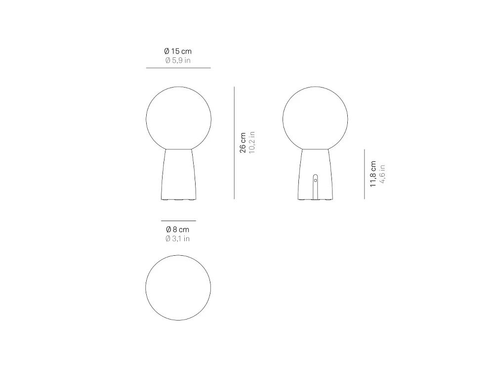 Lámpara de mesa recargable y regulable Olimpia Pro gris oscuro