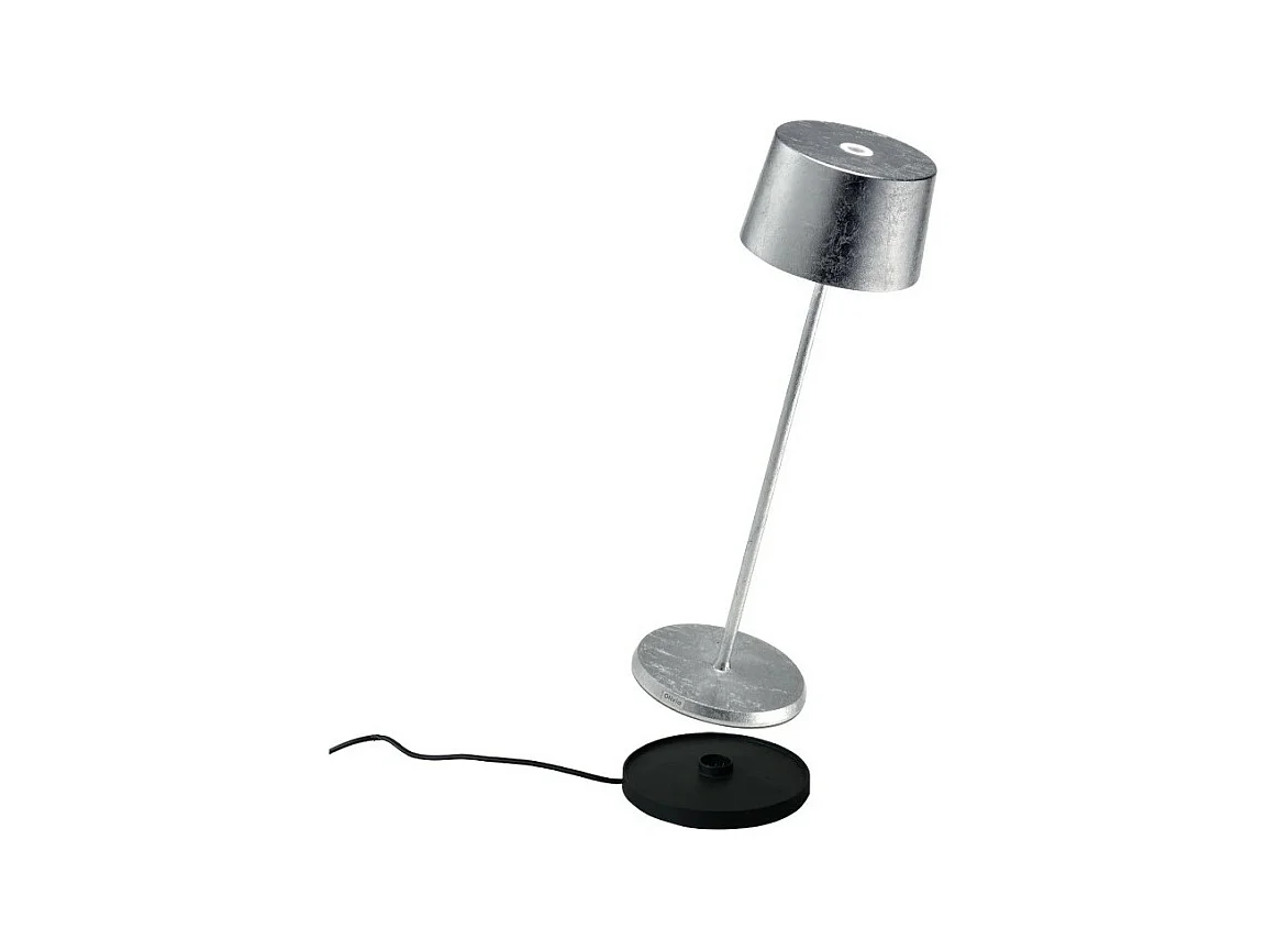 Lampe de table LED rechargeable et dimmable Olivia Pro Silver Leaf