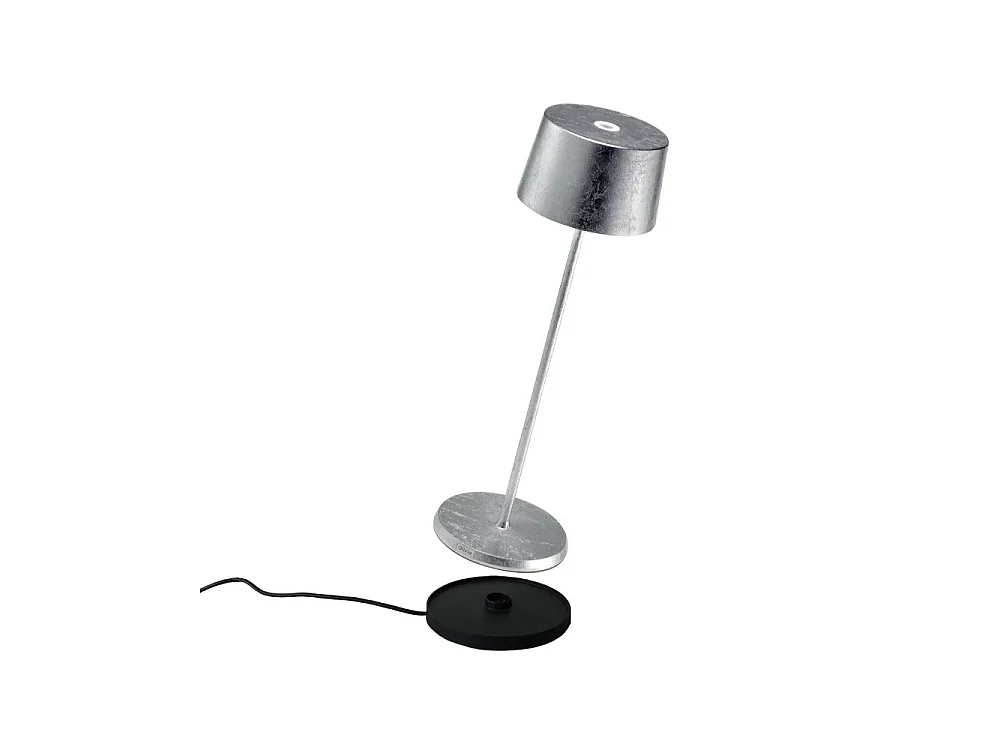 Lampe de table LED rechargeable et dimmable Olivia Pro Silver Leaf