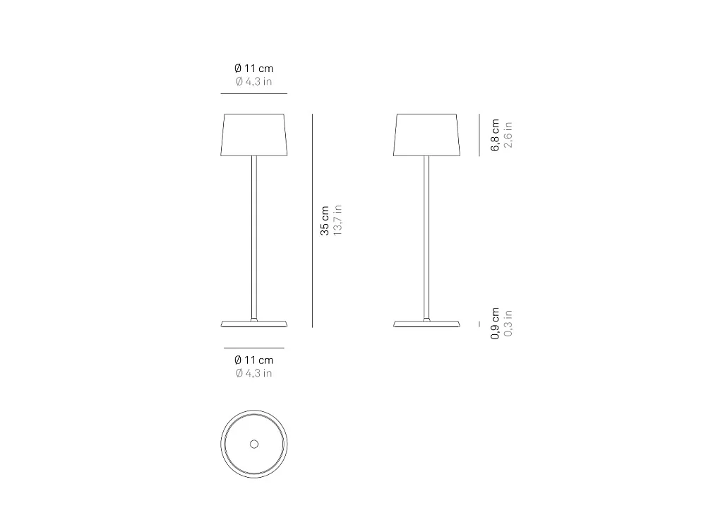 Lampe de table LED rechargeable et dimmable Olivia Pro Silver Leaf