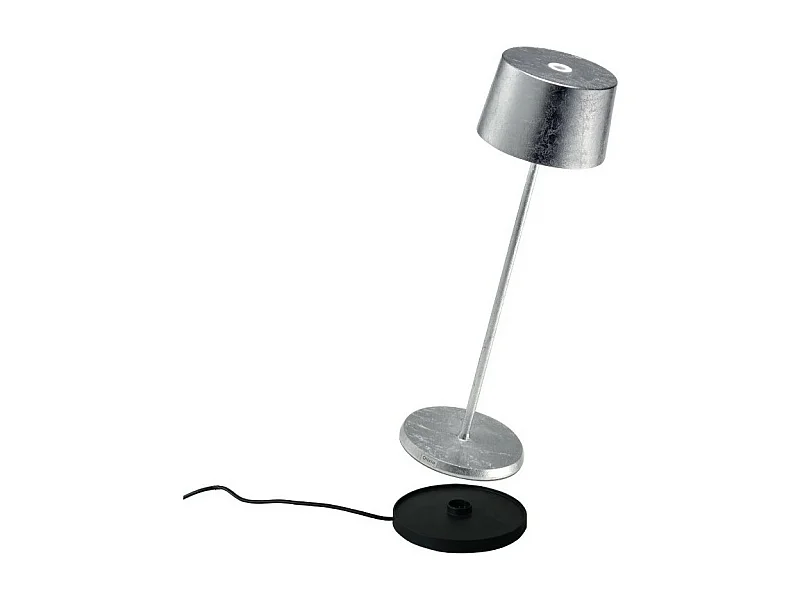 Candeeiro de mesa LED recarregável e regulável Olivia Pro Silver Leaf