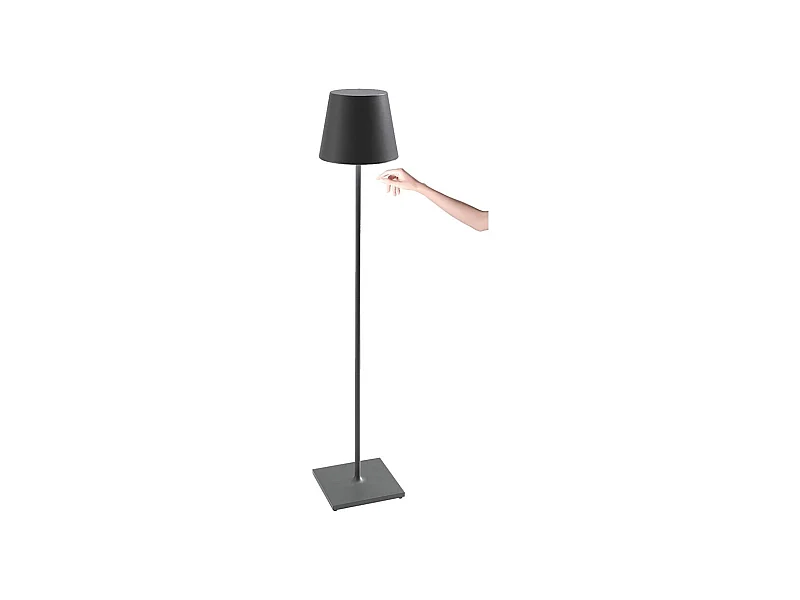 Zafferano -  Poldina Pro XXL Dunkelgraue LED-Lampe wiederaufladbar und dimmbar 150 cm mit Akku bis zu 12 Stunden