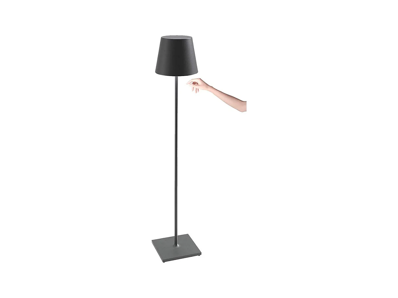Lampe LED Poldina Pro XXL Gris Foncé rechargeable et dimmable 150cm avec batterie jusqu'à 12 heures