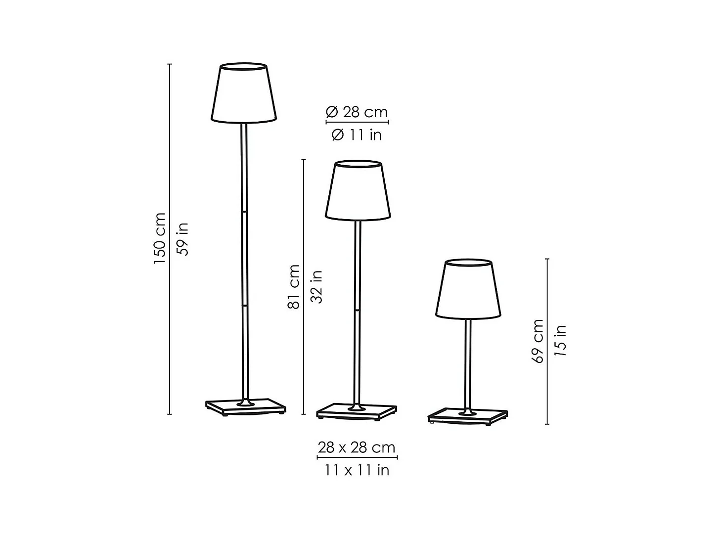 Zafferano -  Poldina Pro XXL Dunkelgraue LED-Lampe wiederaufladbar und dimmbar 150 cm mit Akku bis zu 12 Stunden