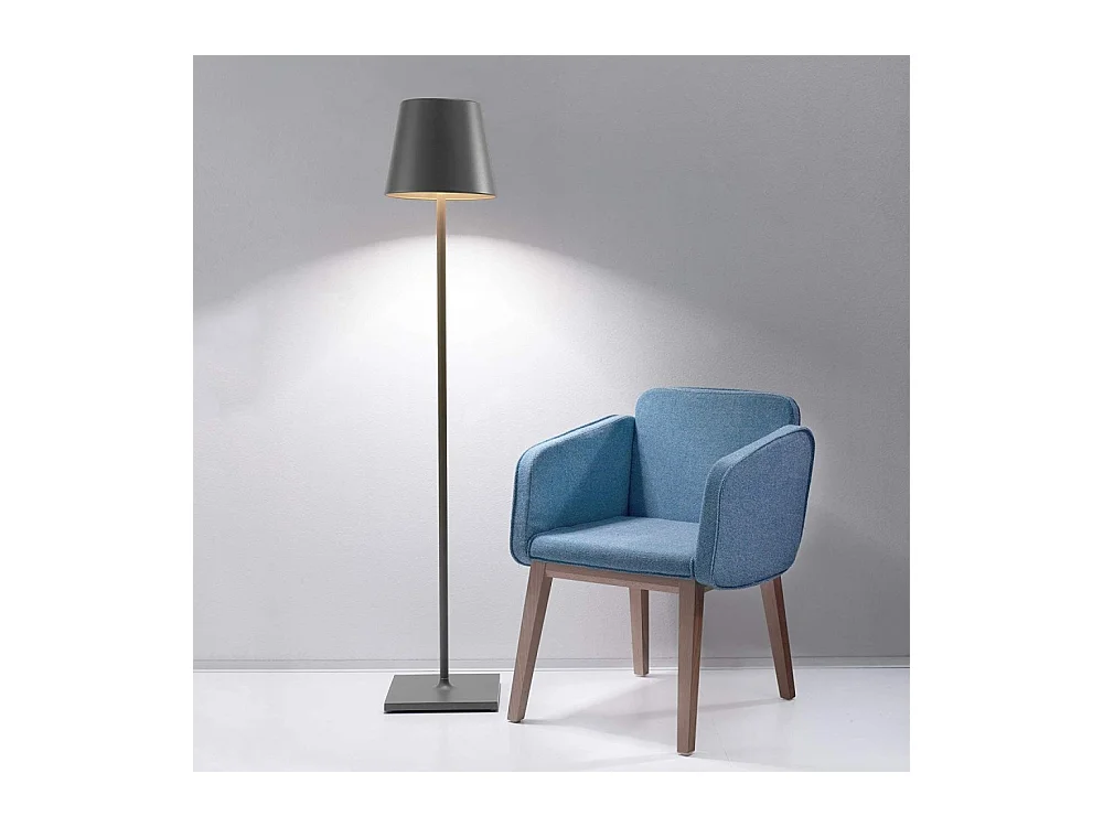 Zafferano -  Poldina Pro XXL Dunkelgraue LED-Lampe wiederaufladbar und dimmbar 150 cm mit Akku bis zu 12 Stunden