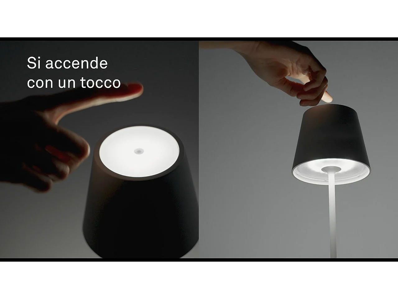 Lampe de table LED Poldina Pro Glossy Gold, rechargeable et dimmable avec une autonomie allant jusqu'à 12 heures