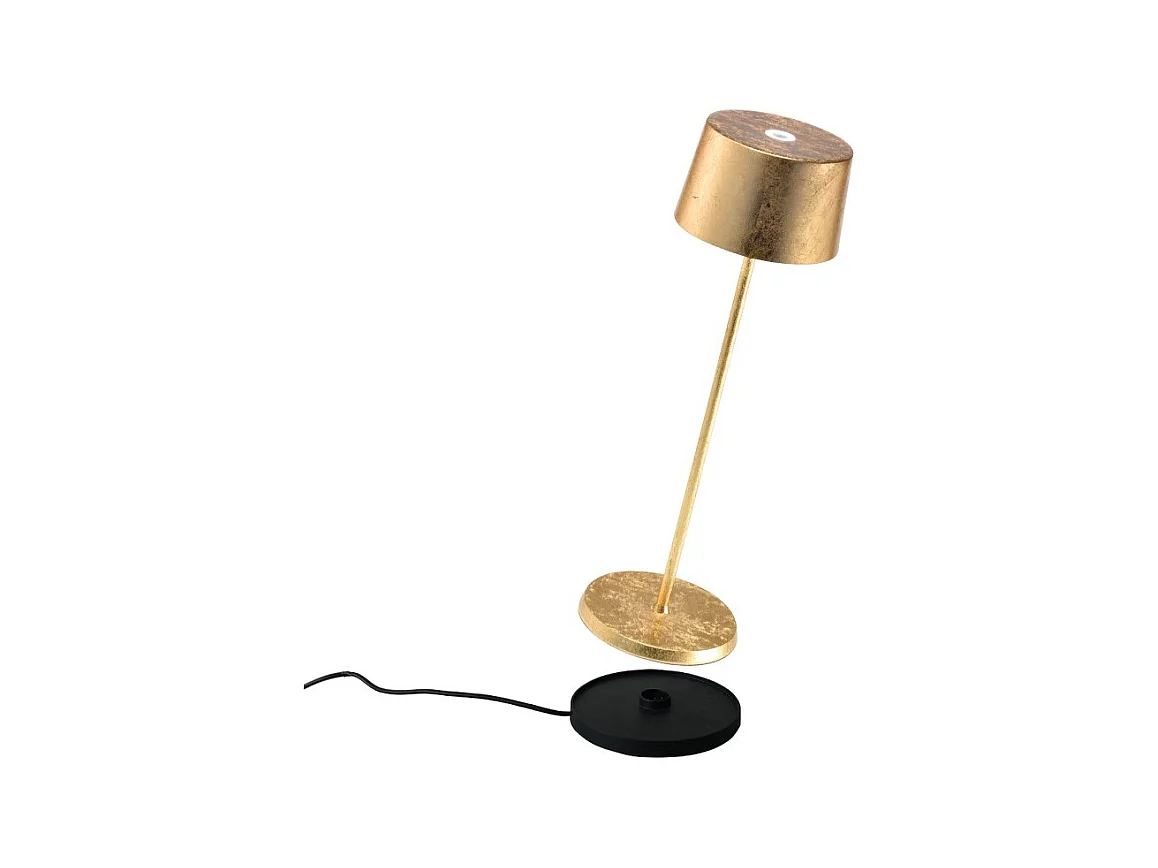 Lampe de table LED Olivia Pro Gold Leaf, rechargeable et dimmable