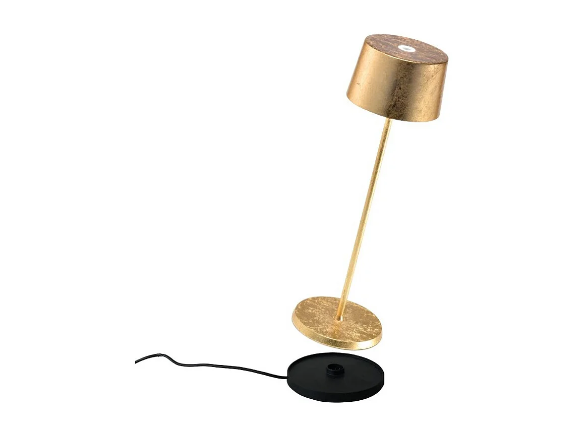 Olivia Pro Gold Leaf LED tafellamp, oplaadbaar en dimbaar