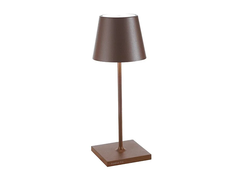 Lampada a led da tavolo Poldina Pro Mini Corten ricaricabile e dimmerabile con batteria fino a 12 ore