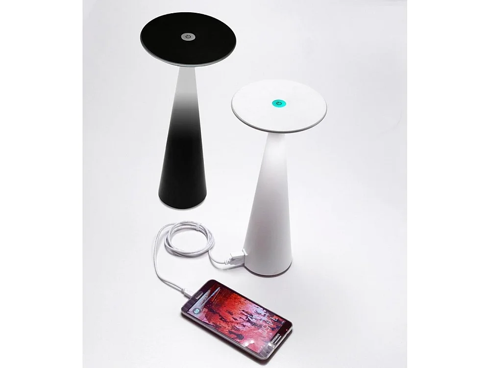 Lampa stołowa LED Dama Bianca z wejściem USB i funkcją powerbanku