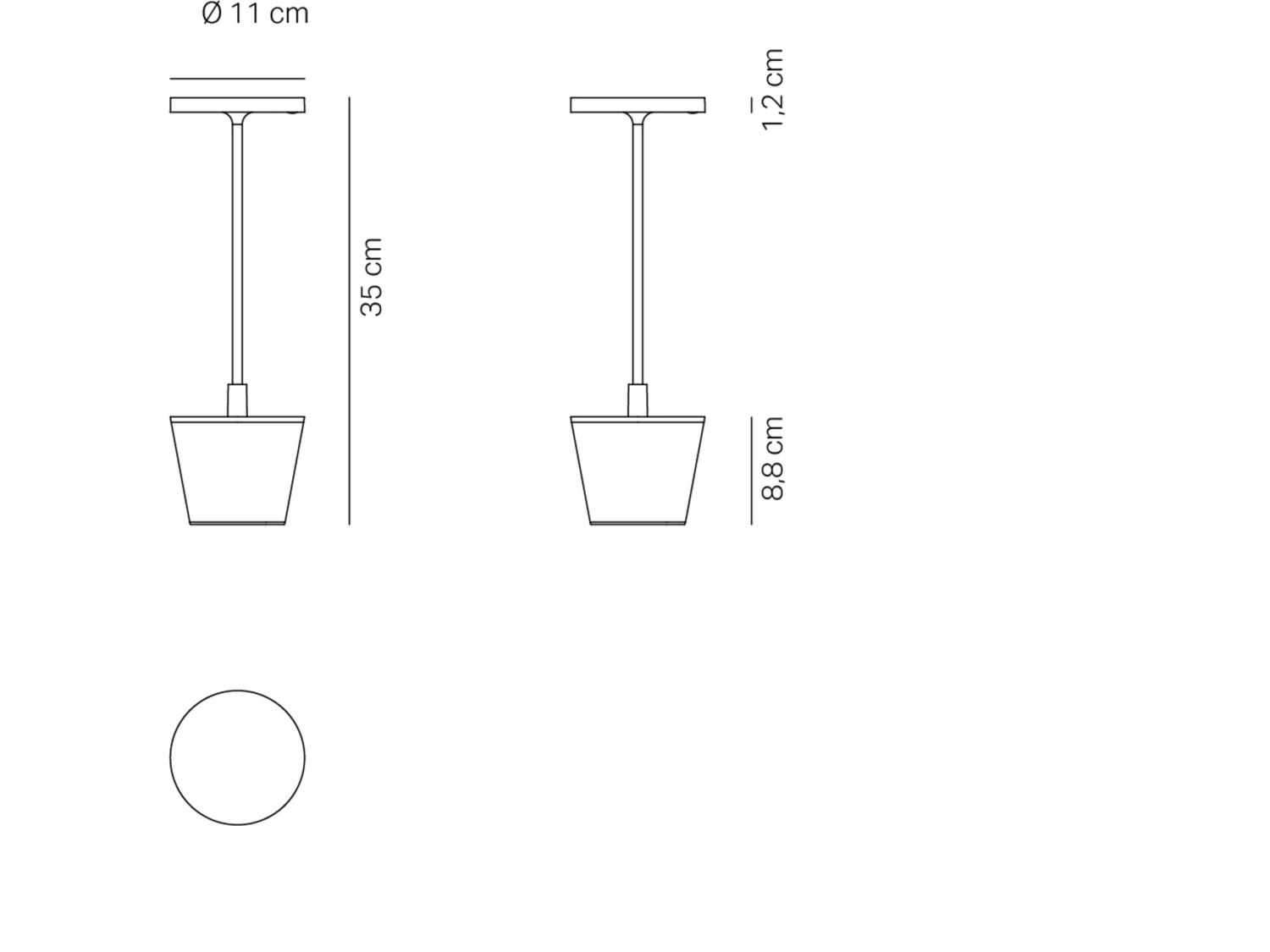 Lampe LED Poldina Reverso Gris foncé rechargeable IP65 extérieur, dimmable avec autonomie jusqu'à 12 heures