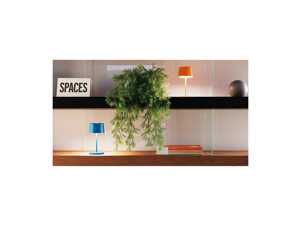 Olivia pro mini capri blauwe LED tafellamp, oplaadbaar en dimbaar