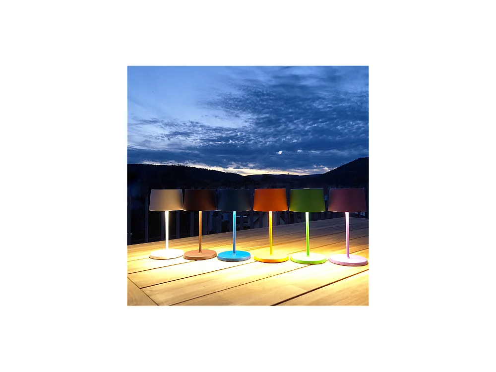 Olivia pro mini capri blauwe LED tafellamp, oplaadbaar en dimbaar