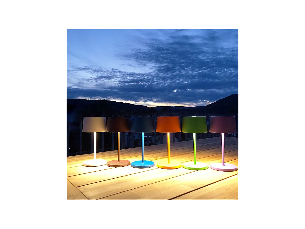 Olivia Pro Mini Capri Blue Lampa stołowa LED z możliwością ładowania i ściemniania