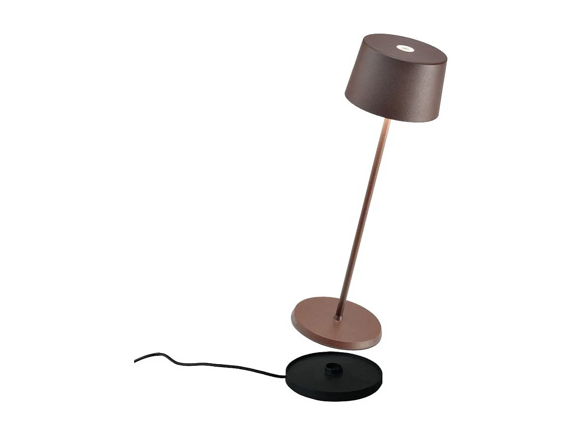 Olivia Pro Corten LED-Tischleuchte, wiederaufladbar und dimmbar