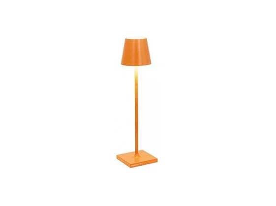 Lampe de table Poldina Pro Micro Orange LED, rechargeable et dimmable avec une autonomie jusqu'à 12 heures