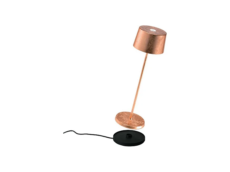 Olivia Pro Copper Leaf LED-Tischleuchte, wiederaufladbar und dimmbar