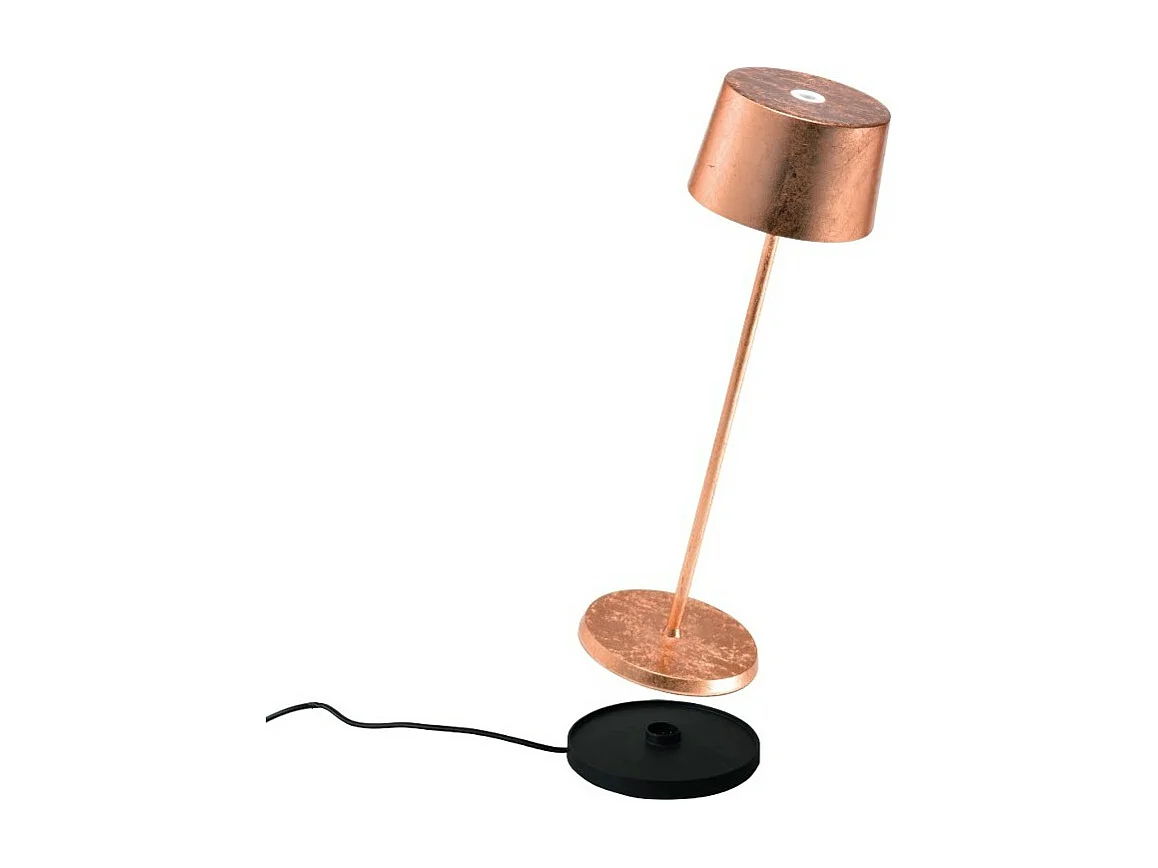 Olivia Pro Copper Leaf LED-Tischleuchte, wiederaufladbar und dimmbar