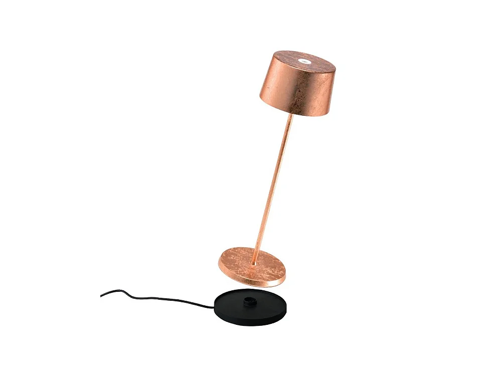 Lampe de table LED Olivia Pro Copper Leaf, rechargeable et dimmable
