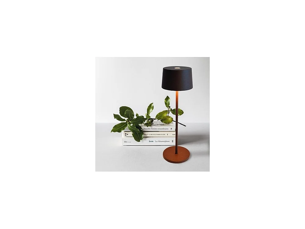 Lampe de table LED Olivia Pro Copper Leaf, rechargeable et dimmable
