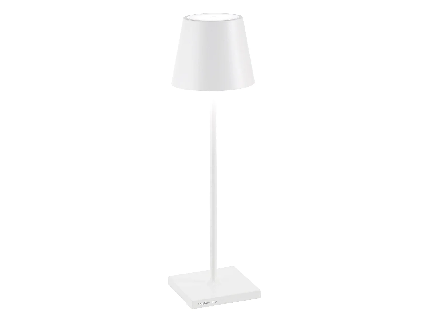 Lampe LED Poldina Pro Blanche rechargeable IP65 usage extérieur, dimmable avec autonomie jusqu'à 12 heures