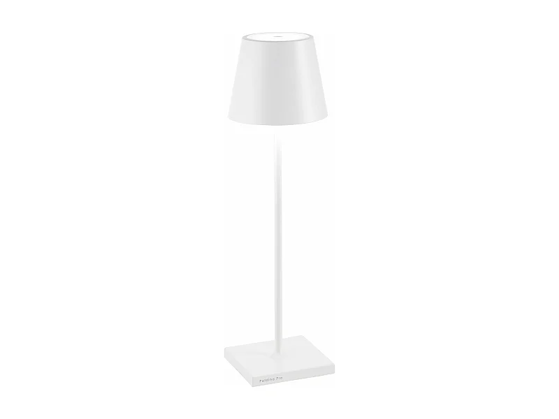 Lampada a led da tavolo Poldina Pro Bianca ricaricabile e dimmerabile con batteria fino a 12 ore. Da uso esterno IP65