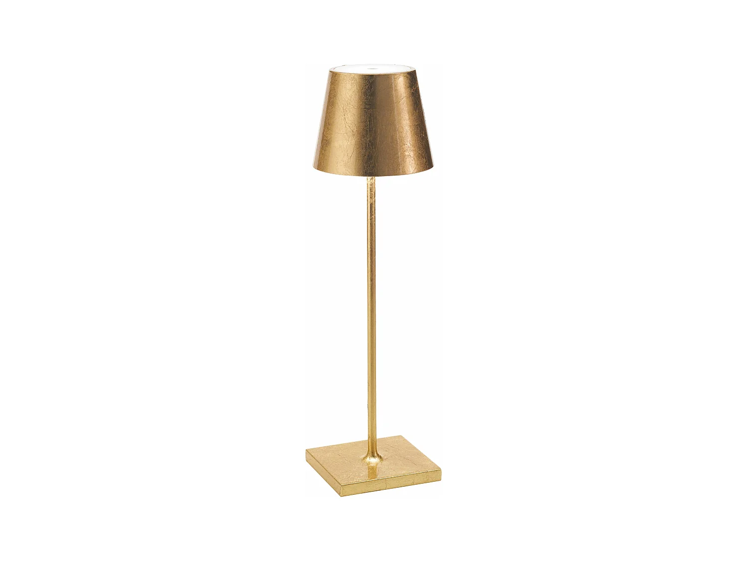 Lampe de table LED Poldina Pro Gold Leaf, rechargeable et dimmable avec une autonomie allant jusqu'à 12 heures
