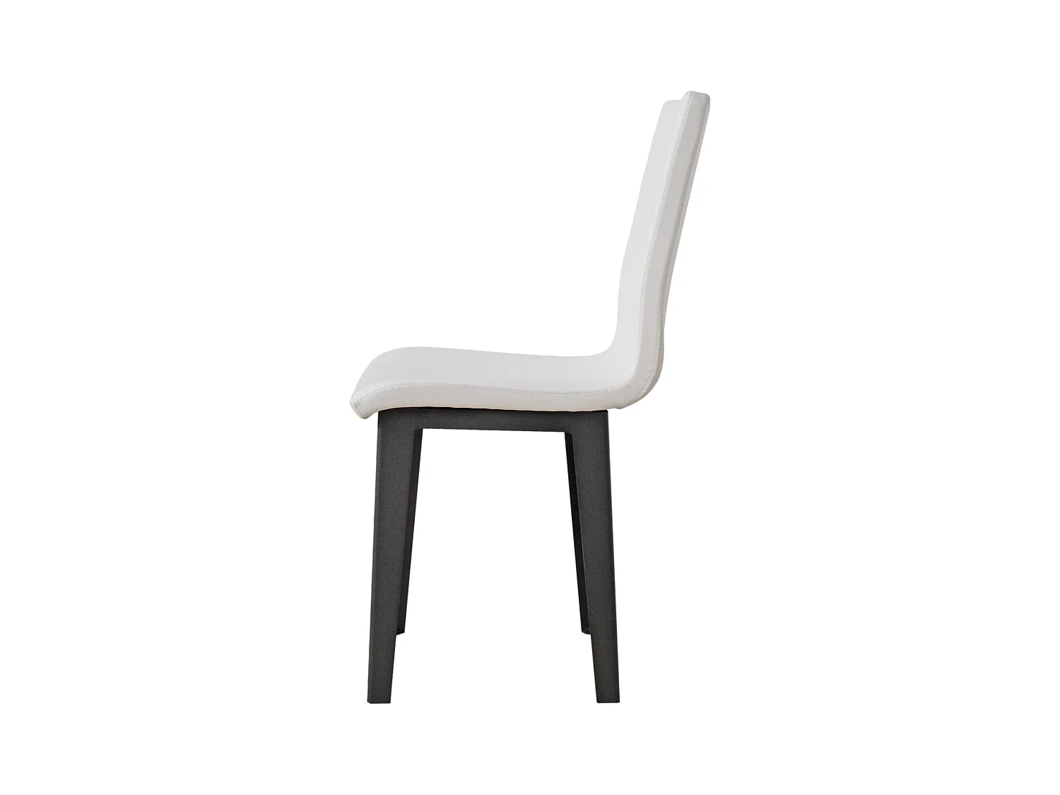 Armida stoel Antraciet poten Wit kussen 01 (Conische poten)